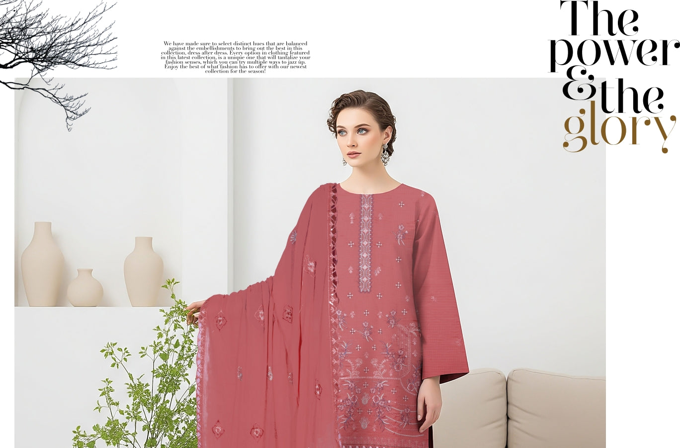 UNSTITCHED EMBROIDERED VISCOSE 3PC