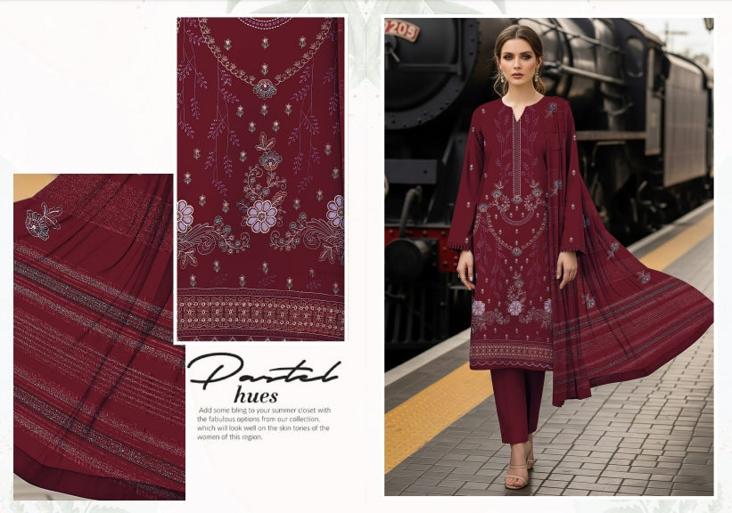 JAHAN AARA BY MAH E MEER VOL:- 14 DORIA DHANAK (UNSTITCHED)