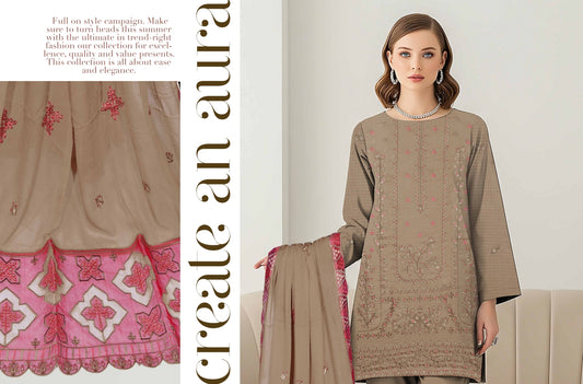 UNSTITCHED EMBROIDERED VISCOSE 3PC