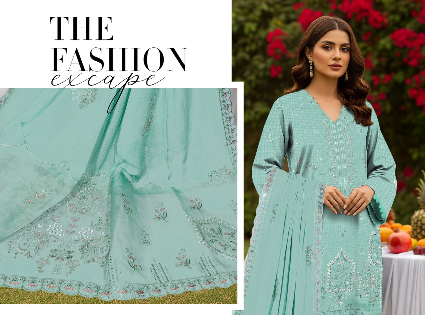 UNSTITCHED EMBROIDERED VISCOSE 3PC