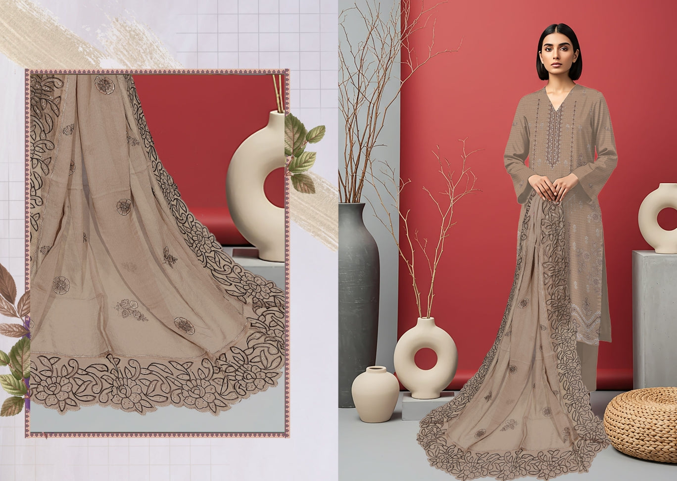 UNSTITCHED VISCOSE  HAAJRA BY MAH_E_MEER   VOL:- 03