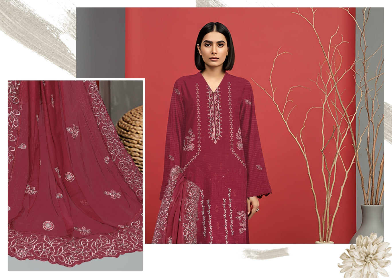 UNSTITCHED VISCOSE   HAAJRA BY MAH E MEER  VOL:-03