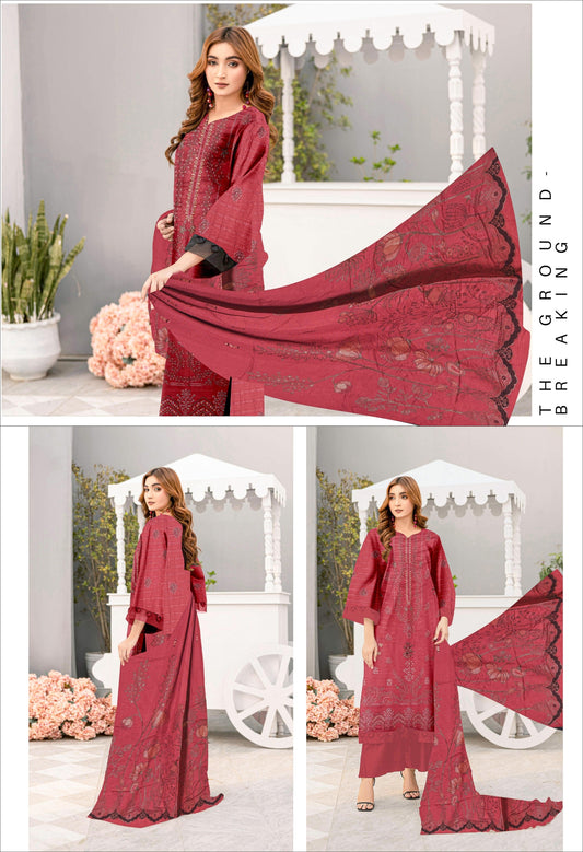3PC VISCOSE UNSTITCHED