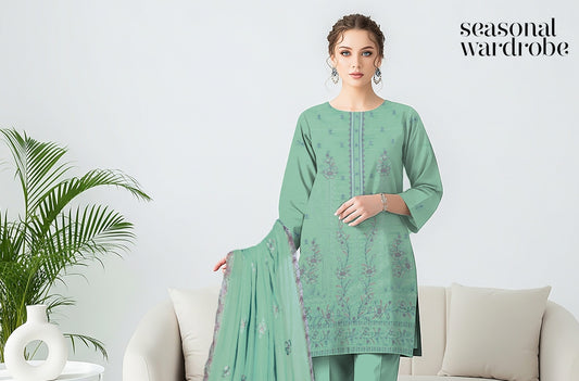 UNSTITCHED EMBROIDERED VISCOSE 3PC