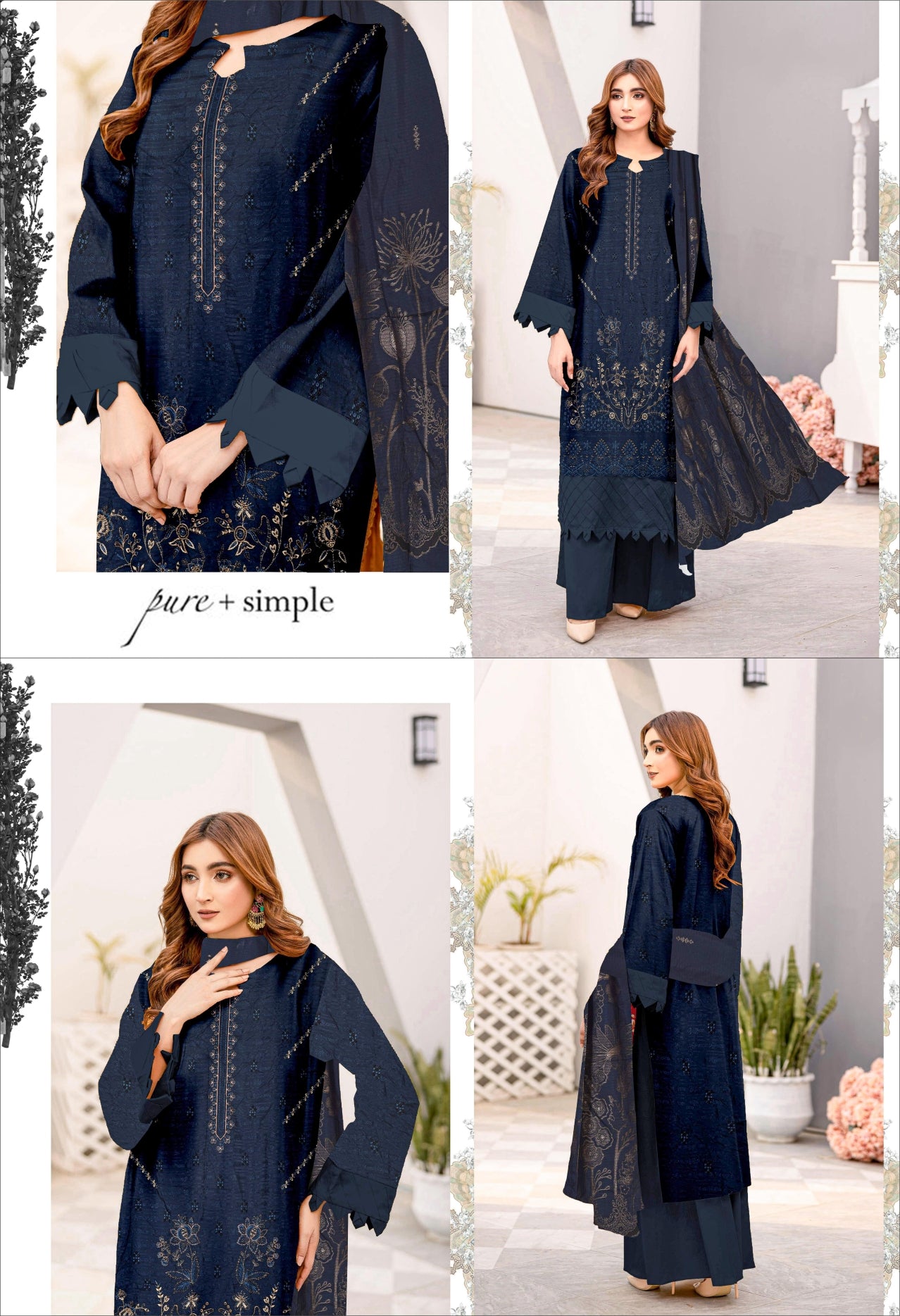 3PC VISCOSE UNSTITCHED