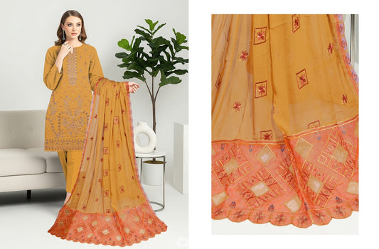 UNSTITCHED EMBROIDERED VISCOSE 3PC