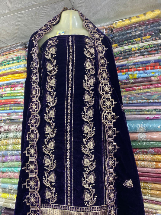 EMBROIDERED VELVET 3PC